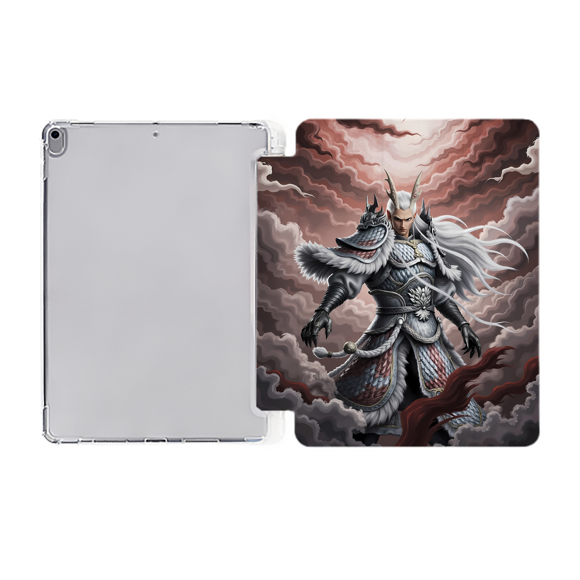 （画像用） Ne Zha 2 ナタ 魔童の大暴れ IPad ケース ペン収納付き 三つ折りスタンド PUレザー×シリコン 対応機種9.5/10.5/10.9インチ